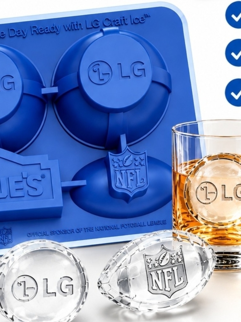 LG Blue Silicone NFL Ice Ball Mold - Blue